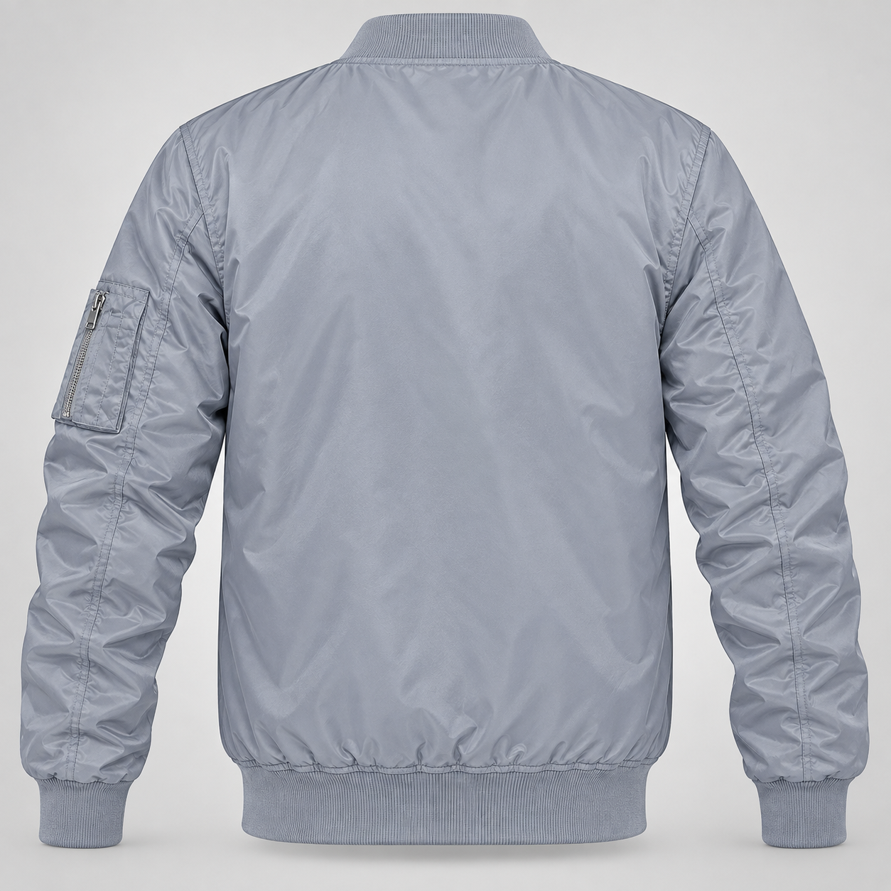Men's Burberry Lightweight Bomber Jacket Windbreaker Softshell Varsity Jacket Coat | Color: Grey | Image 4