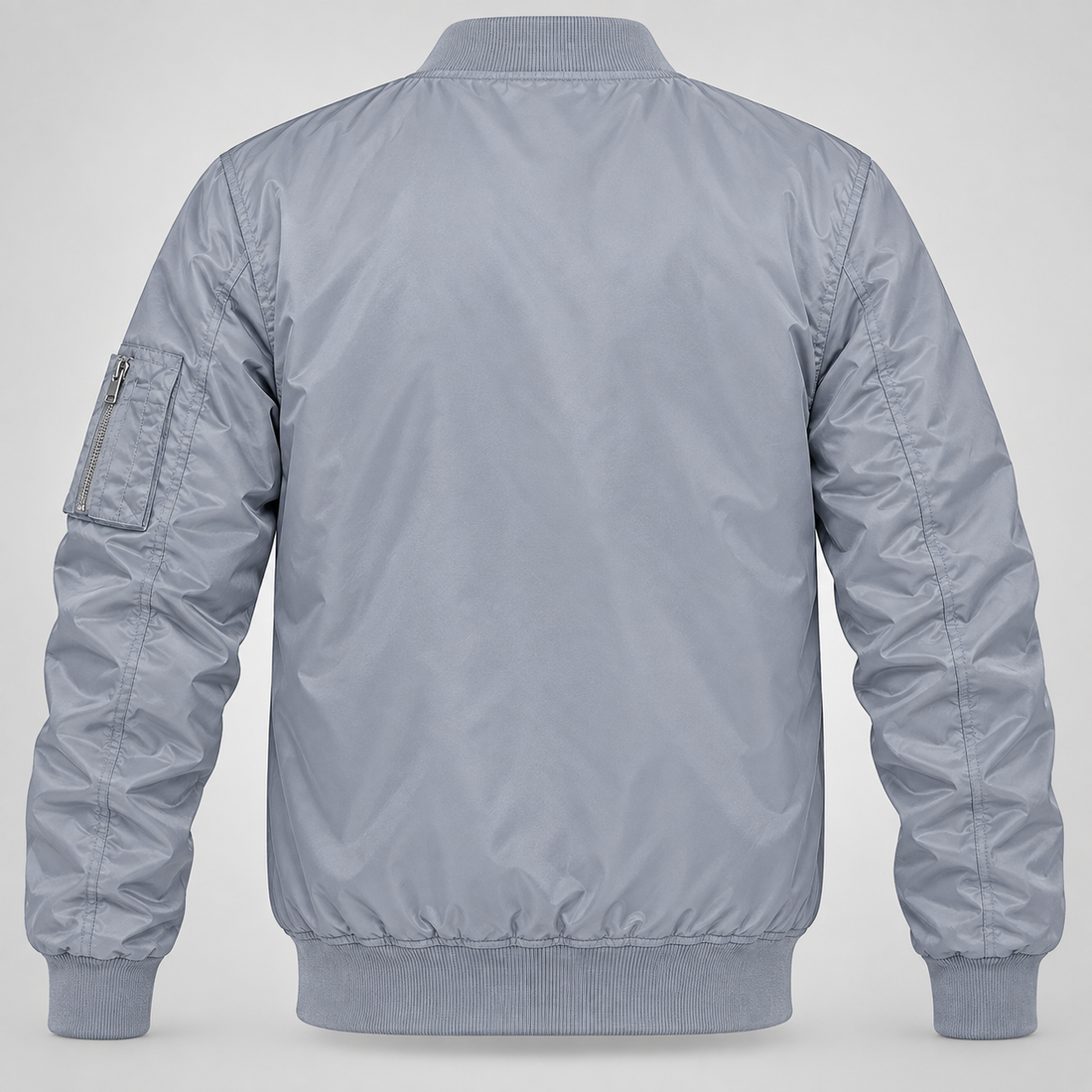 Men's Burberry Lightweight Bomber Jacket Windbreaker Softshell Varsity Jacket Coat | Color: Grey | Image 4