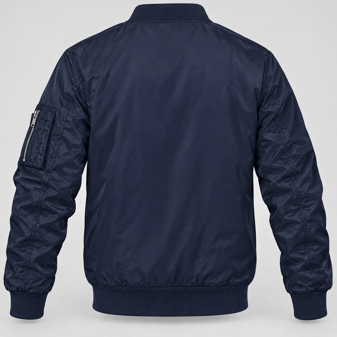 Men's Burberry Lightweight Bomber Jacket Windbreaker Softshell Varsity Jacket Coat | Color: Navy | Image 4