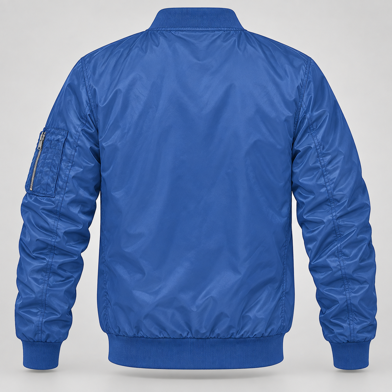 Men's Burberry Lightweight Bomber Jacket Windbreaker Softshell Varsity Jacket Coat | Color: Royal Blue | Image 4