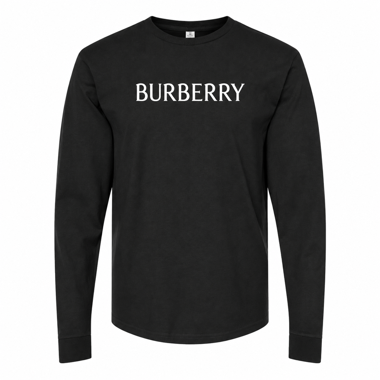 Men's Burberry Cotton Long Sleeve T-Shirt - Black - hero
