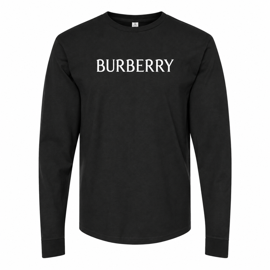Men's Burberry Cotton Long Sleeve T-Shirt - Black - hero