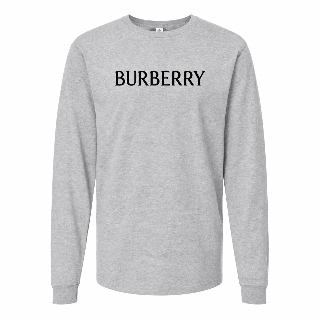 Men's Burberry Cotton Long Sleeve T-Shirt - Grey - hero