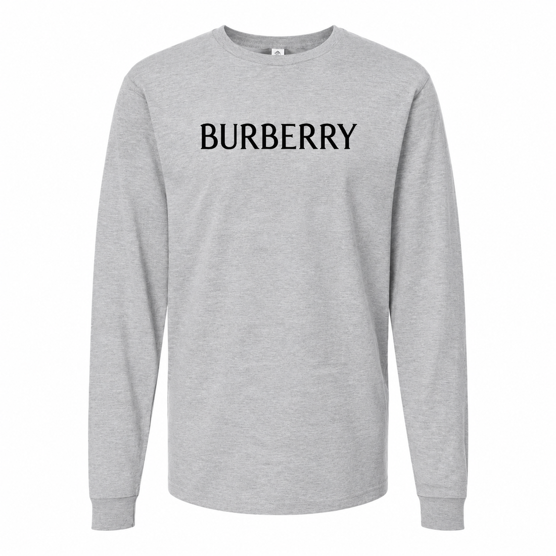 Men's Burberry Cotton Long Sleeve T-Shirt - Grey - hero