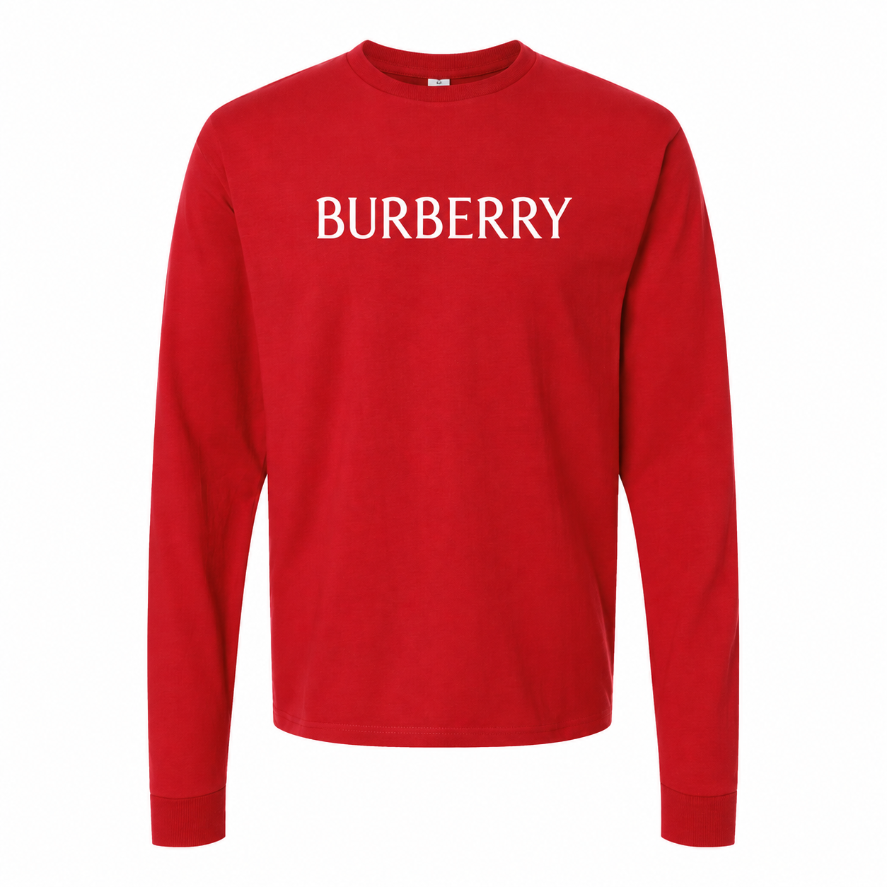 Men's Burberry Cotton Long Sleeve T-Shirt - Red - hero
