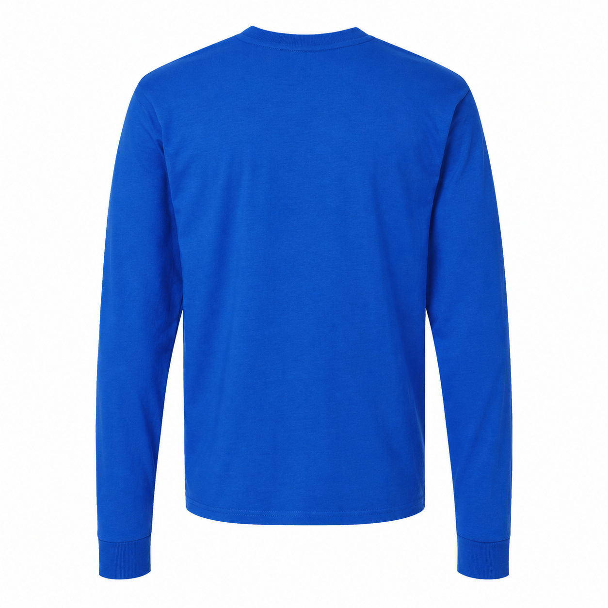 Men's Burberry Cotton Long Sleeve T-Shirt - Royal Blue - back