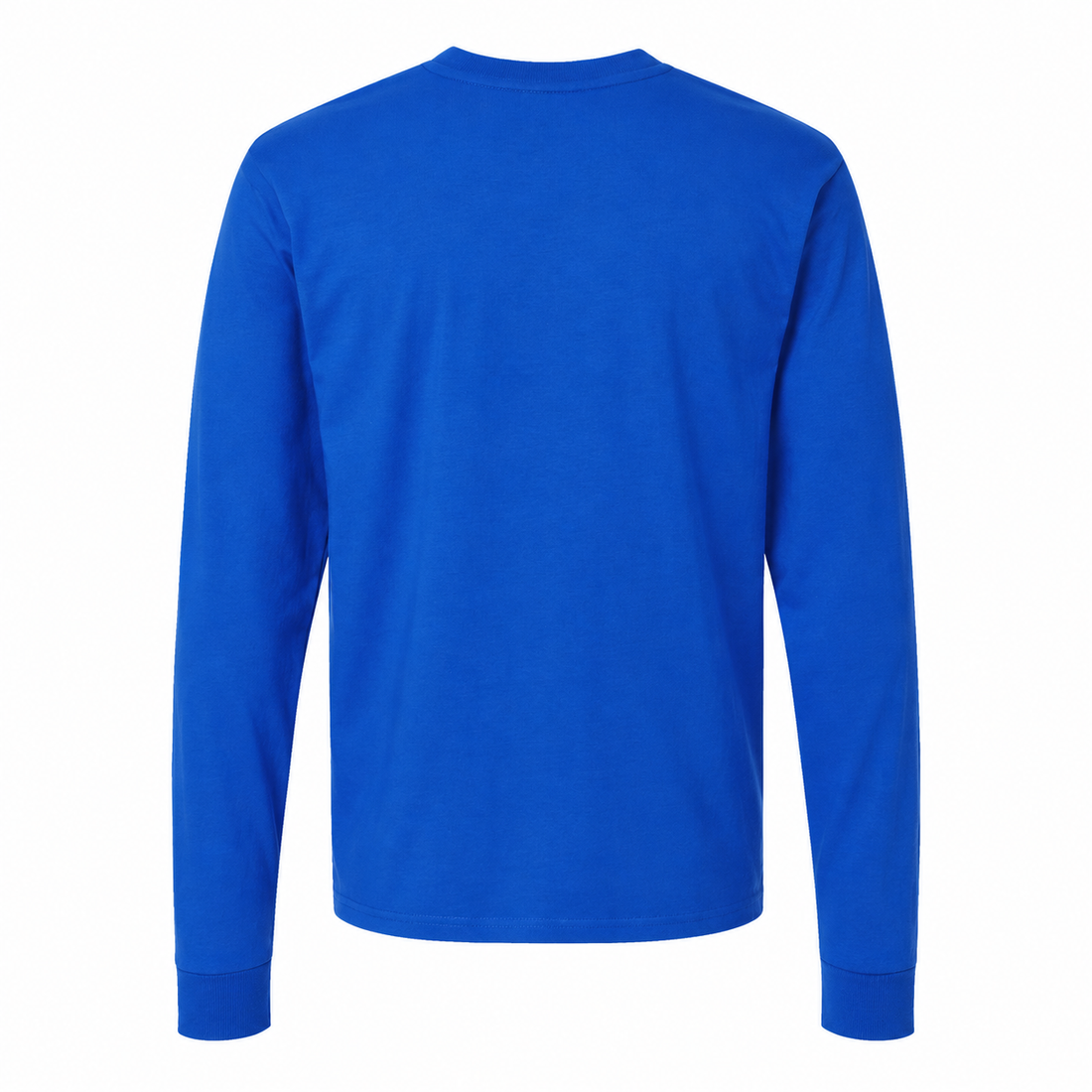Men's Burberry Cotton Long Sleeve T-Shirt - Royal Blue - back