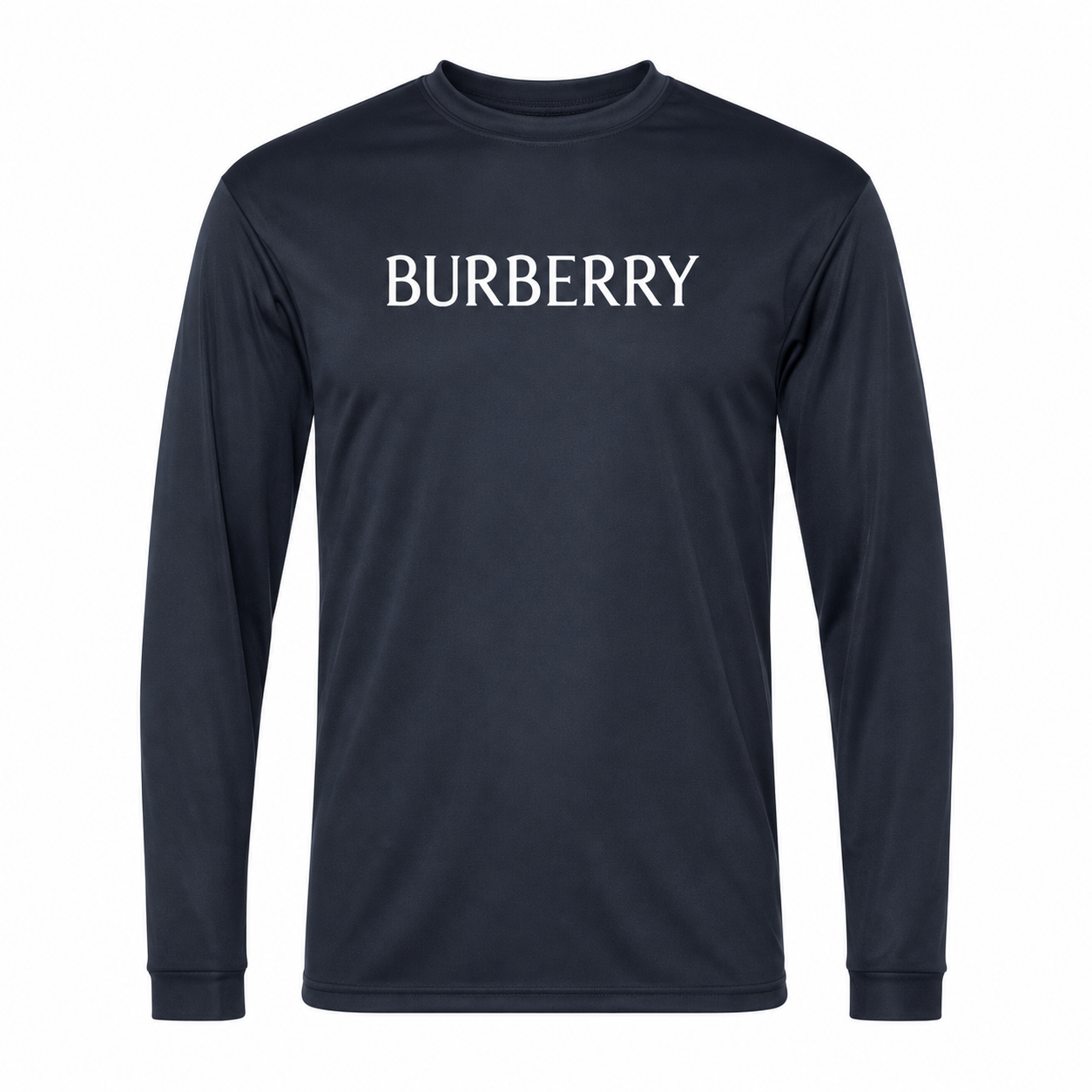 Men's Burberry Polyester Long Sleeve T-Shirt in Navy — hero view