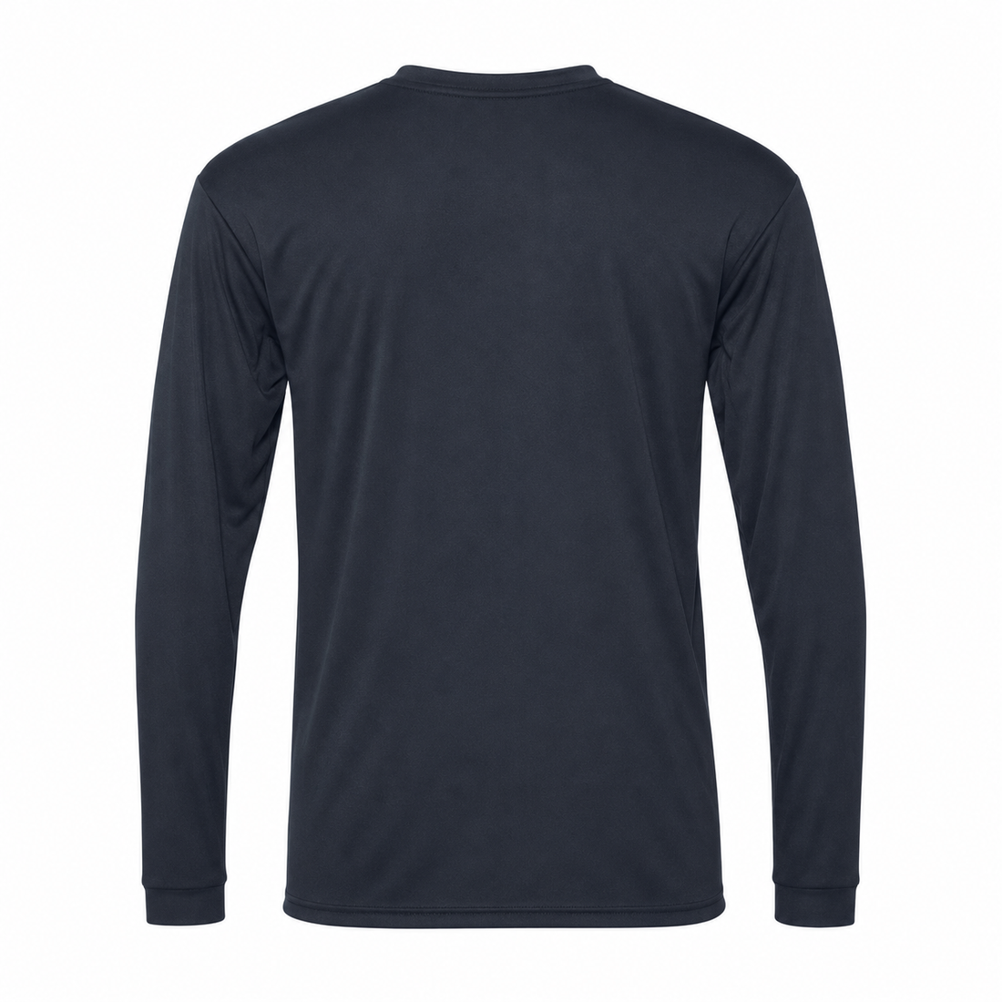 Men's Burberry Polyester Long Sleeve T-Shirt in Navy — back view
