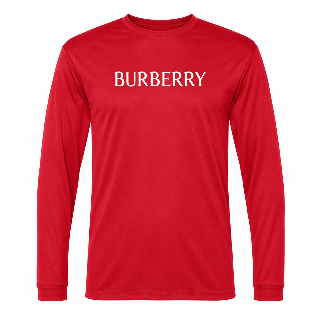 Men's Burberry Polyester Long Sleeve T-Shirt in Red — hero view