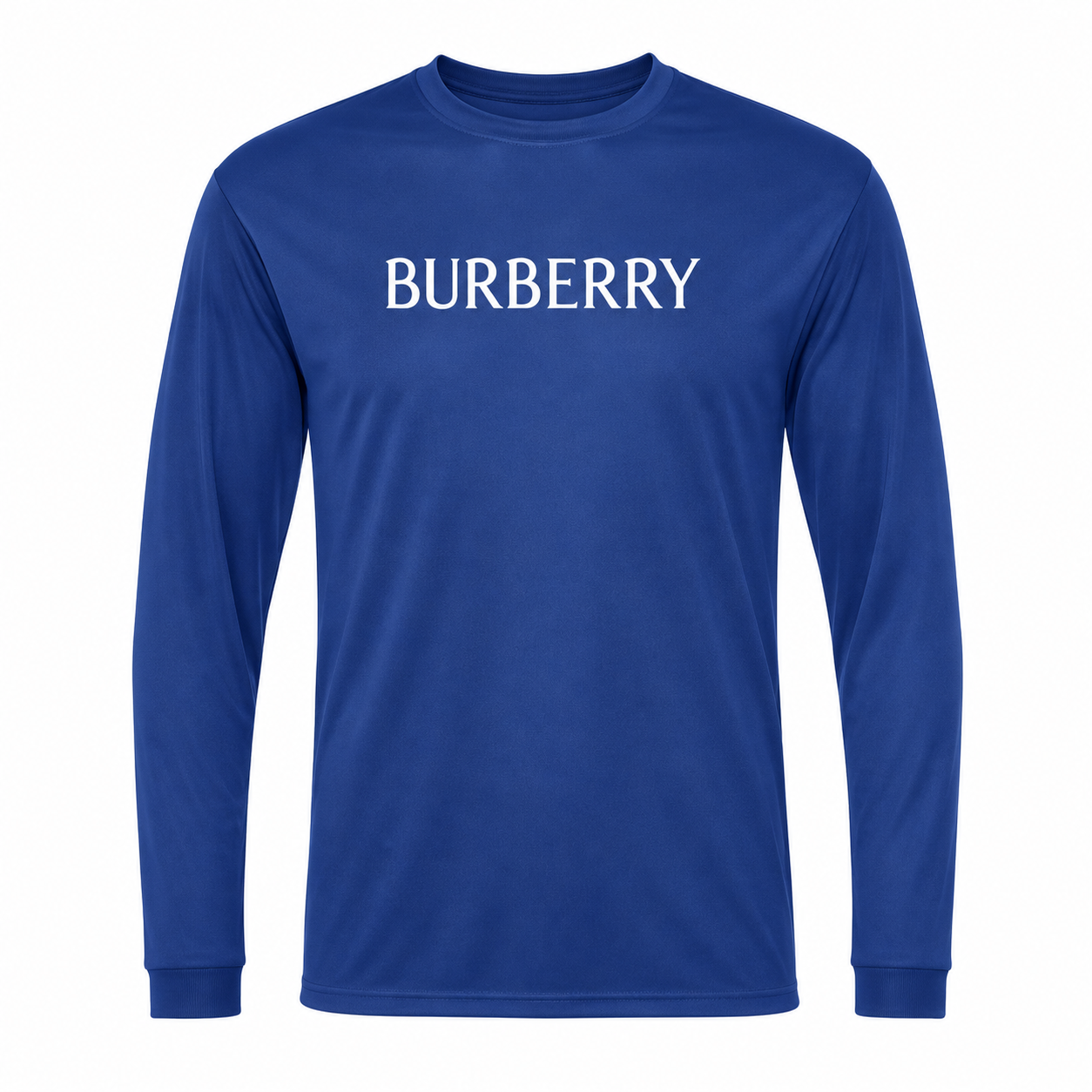 Men's Burberry Polyester Long Sleeve T-Shirt in Royal Blue — hero view