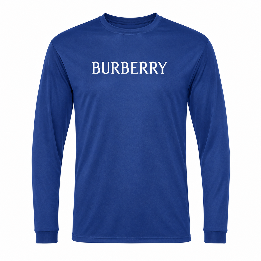 Men's Burberry Polyester Long Sleeve T-Shirt in Royal Blue — hero view