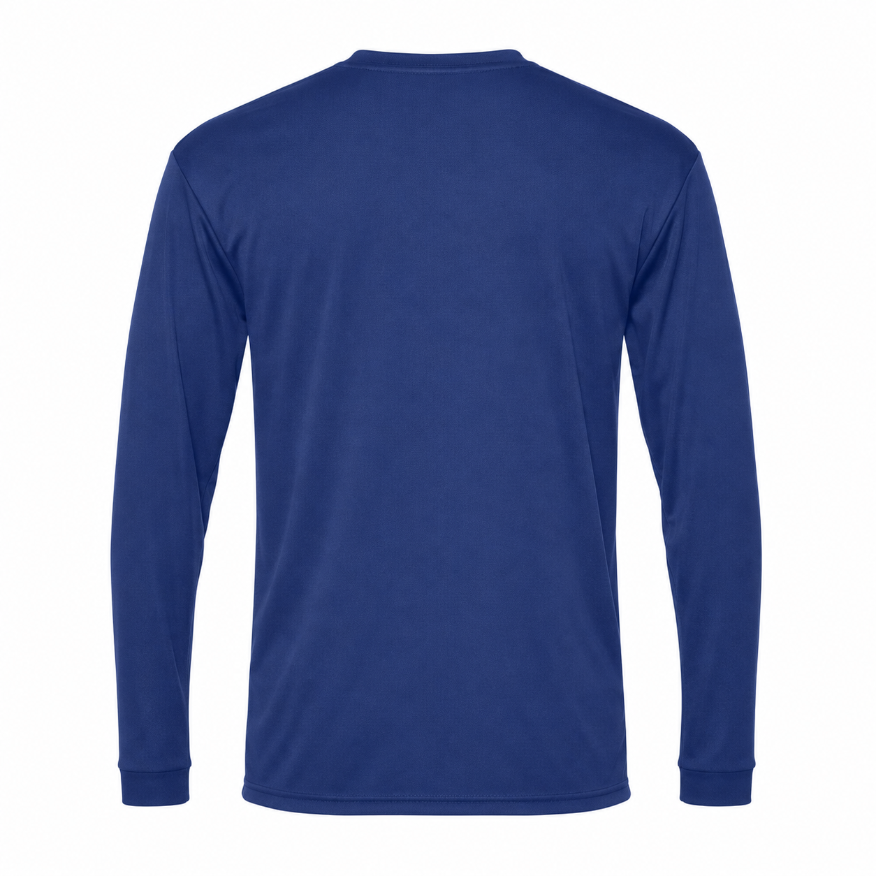 Men's Burberry Polyester Long Sleeve T-Shirt in Royal Blue — back view