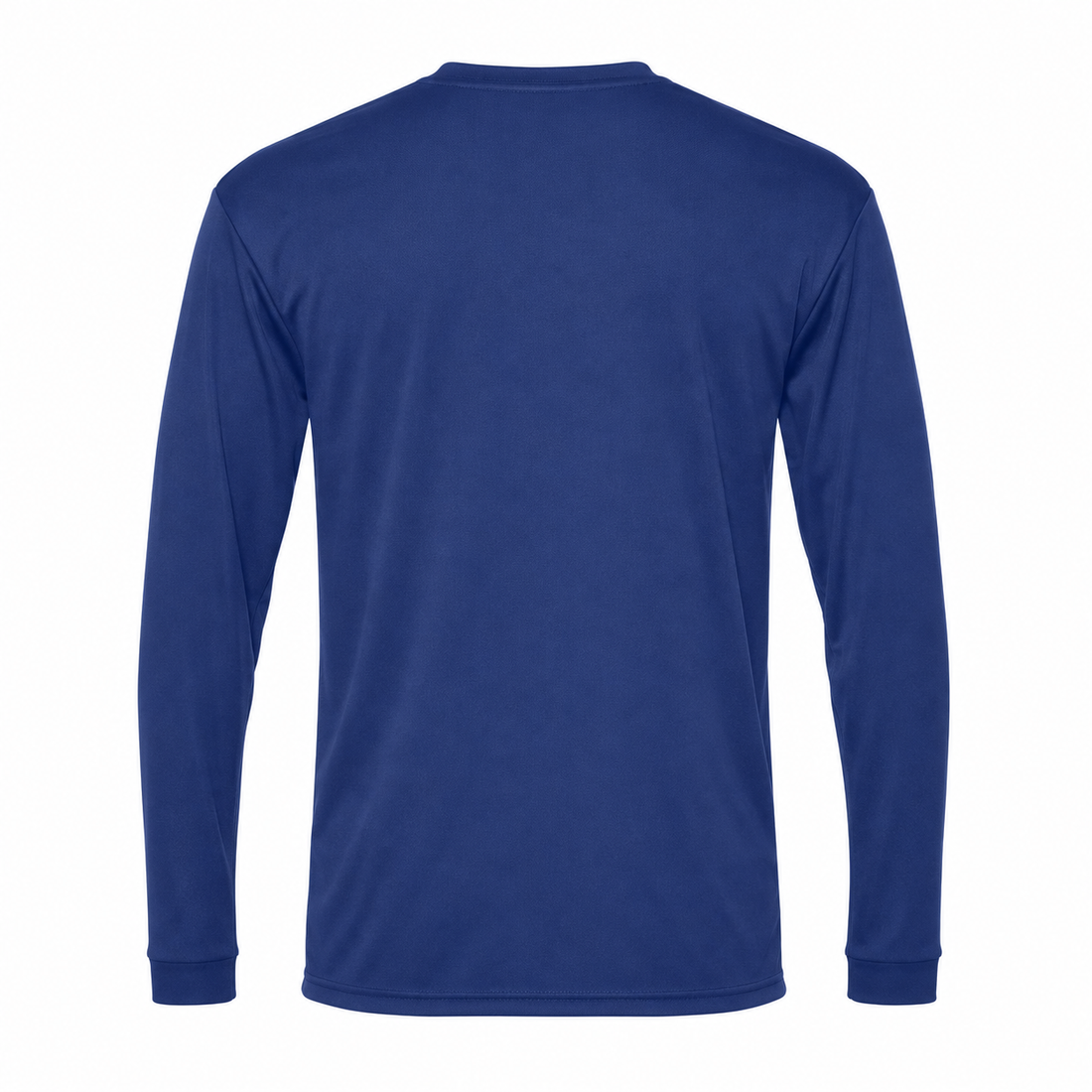 Men's Burberry Polyester Long Sleeve T-Shirt in Royal Blue — back view