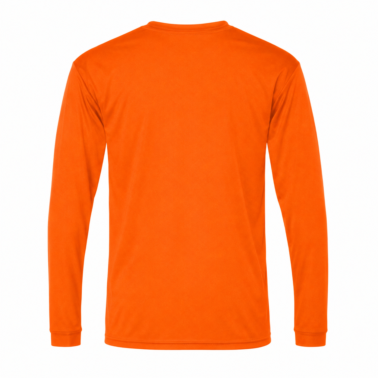 Men's Burberry Polyester Long Sleeve T-Shirt in Safety Orange — back view