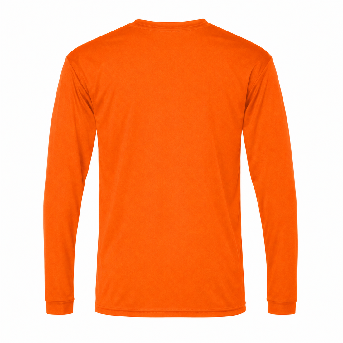 Men's Burberry Polyester Long Sleeve T-Shirt in Safety Orange — back view