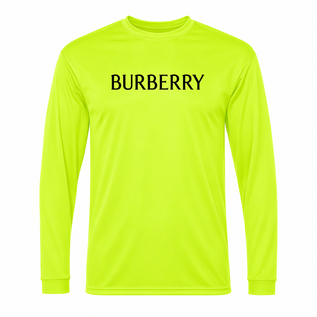Men's Burberry Polyester Long Sleeve T-Shirt in Safety Yellow — hero view