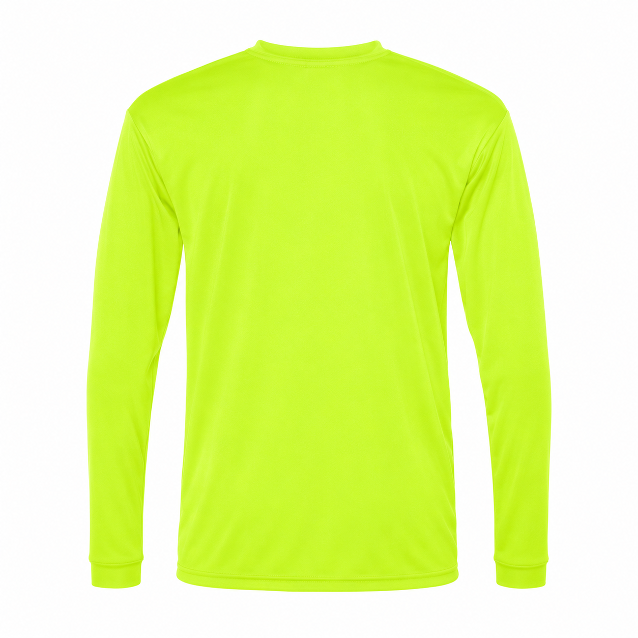 Men's Burberry Polyester Long Sleeve T-Shirt in Safety Yellow — back view