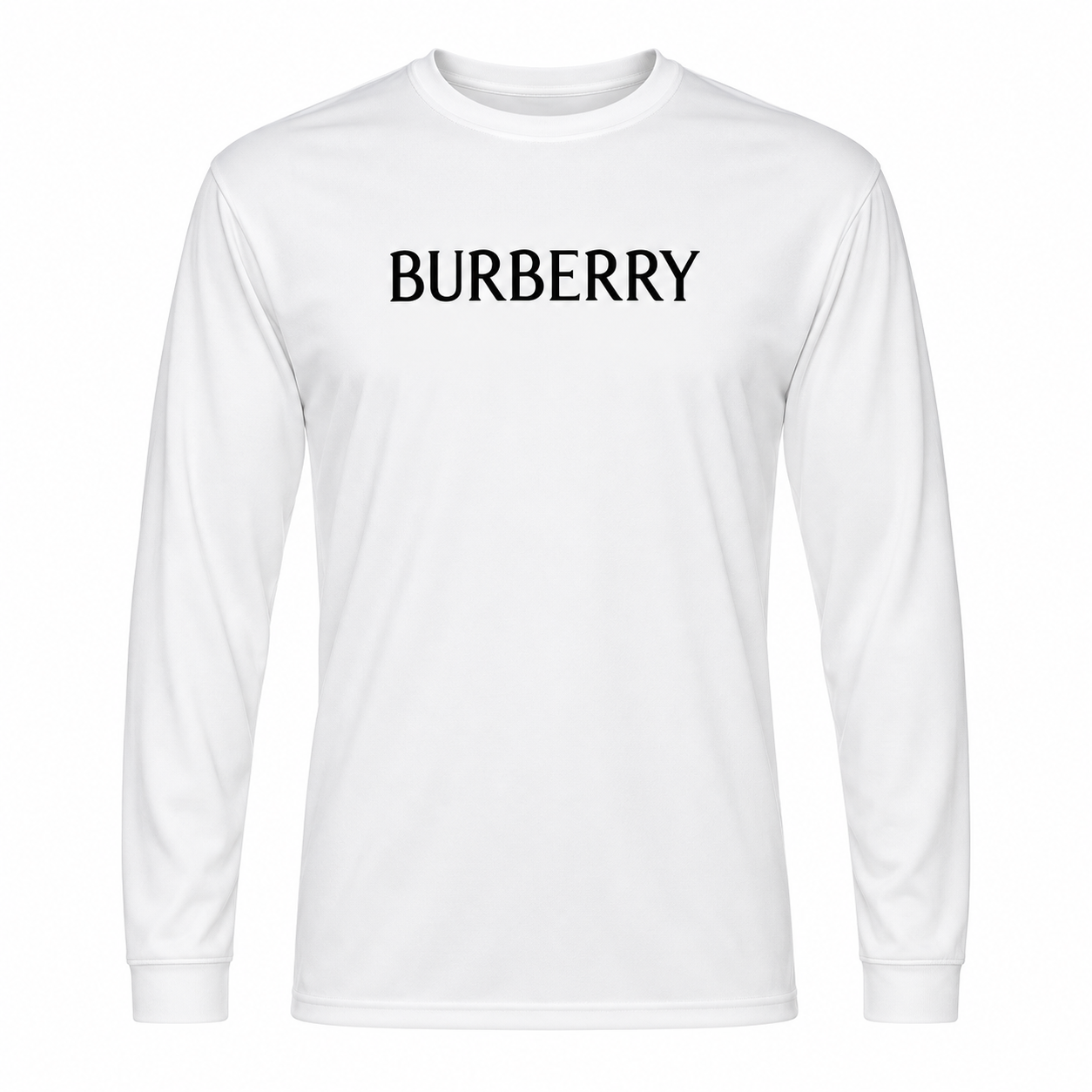 Men's Burberry Polyester Long Sleeve T-Shirt in White — hero view