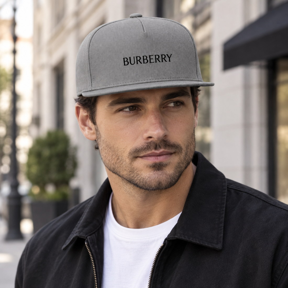 Burberry Snapback Hat - Grey - Image 2