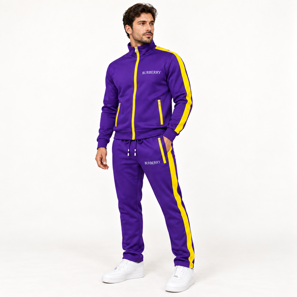 Men's Burberry Dri-Fit TrackSuit | Color: Purple | Image 2