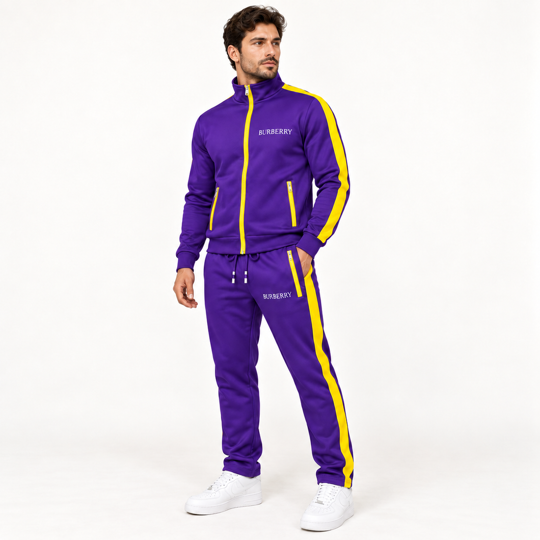 Men's Burberry Dri-Fit TrackSuit | Color: Purple | Image 2