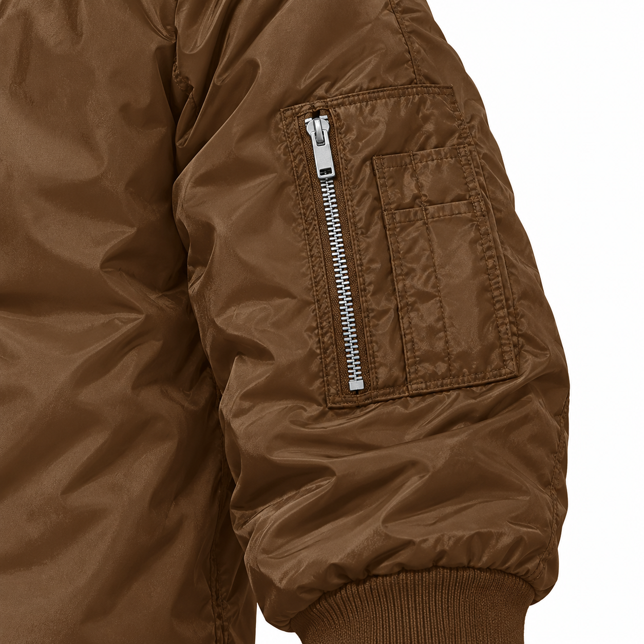 Men's Celine Lightweight Bomber Jacket Windbreaker Softshell Varsity Jacket Coat | Color: Brown | Image 4