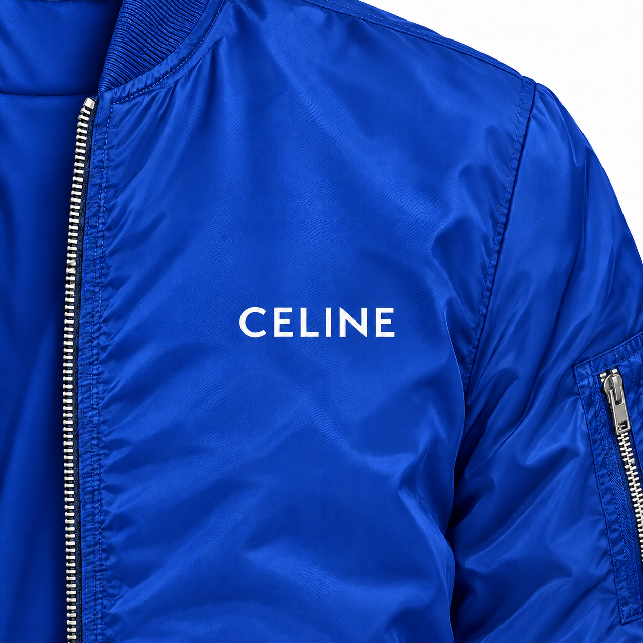 Men's Celine Lightweight Bomber Jacket | Color: Royal Blue | Image 3