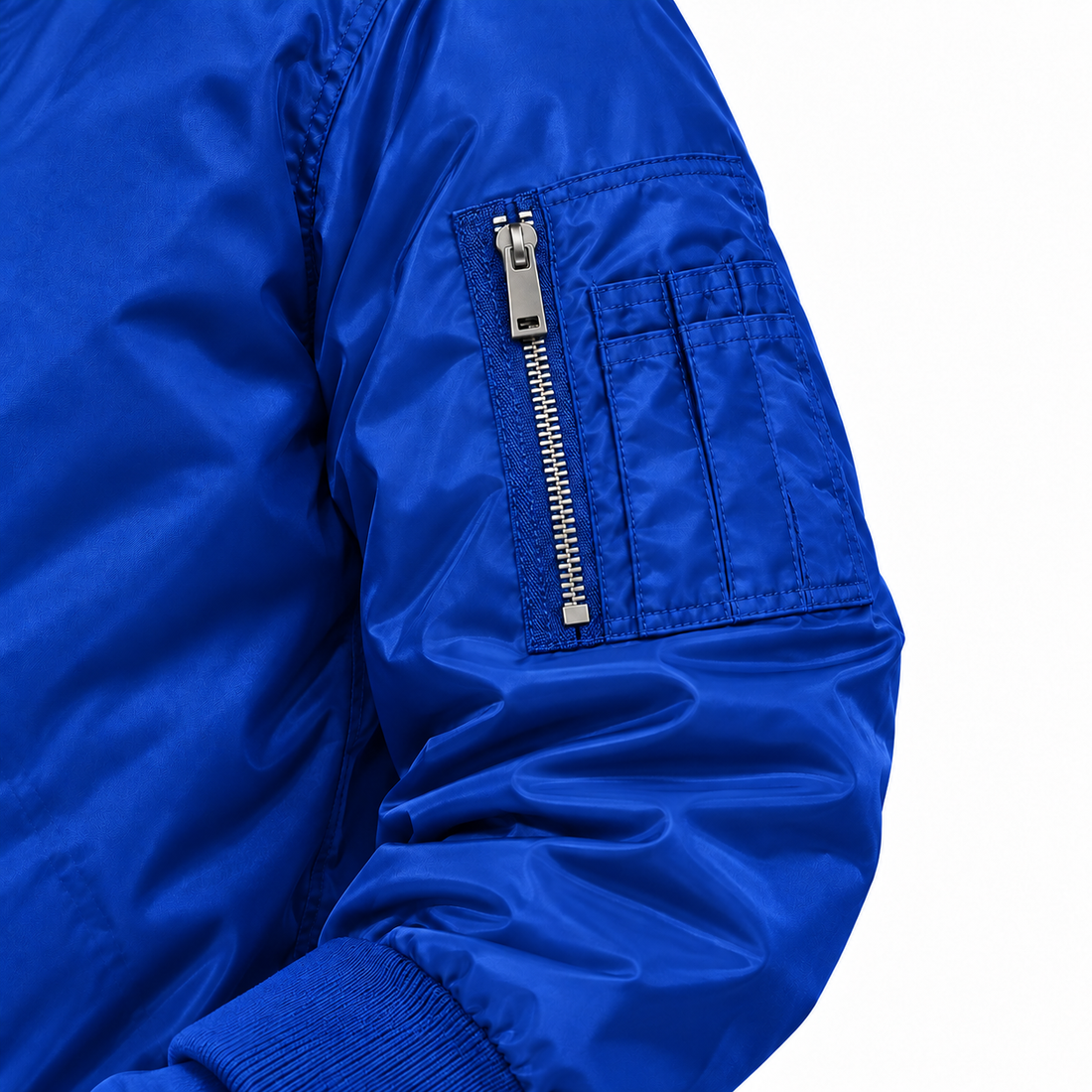 Men's Celine Lightweight Bomber Jacket | Color: Royal Blue | Image 4