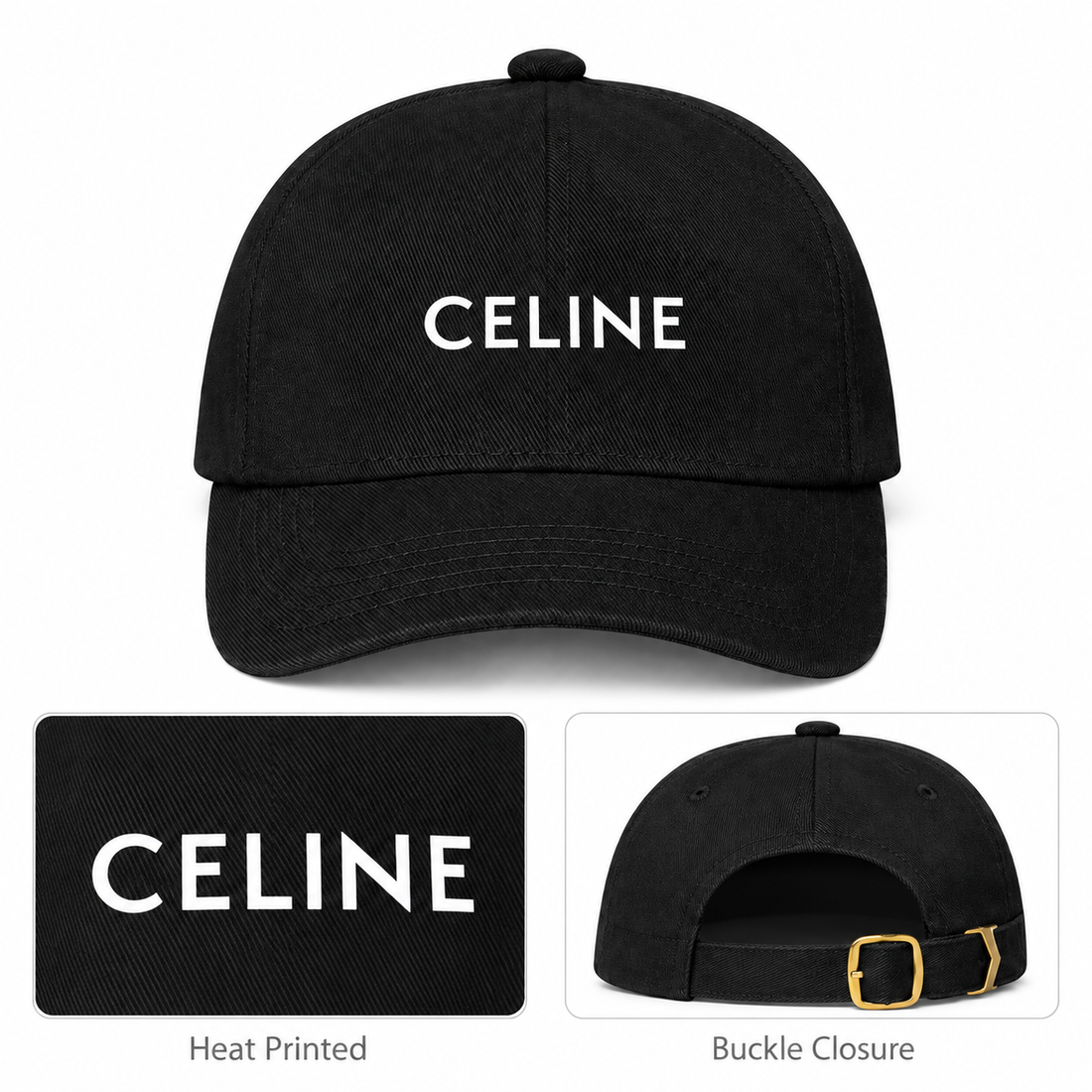 Celine Dad Baseball Cap Hat - Black - hero