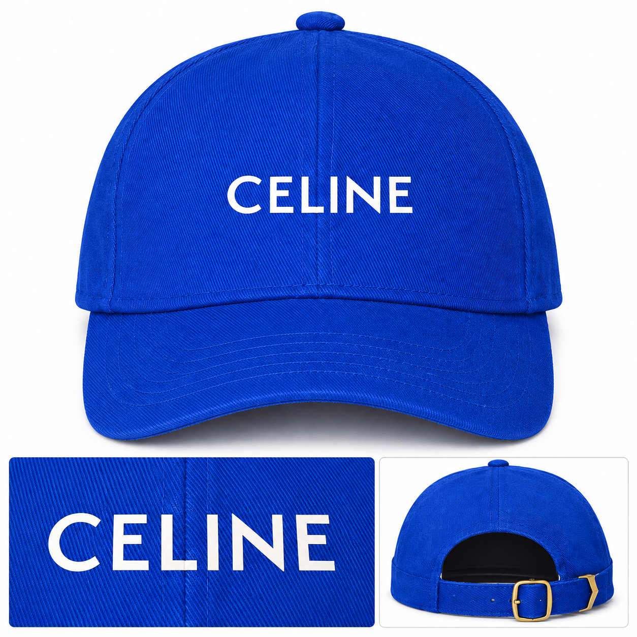 Celine Dad Baseball Cap Hat - Blue - detail