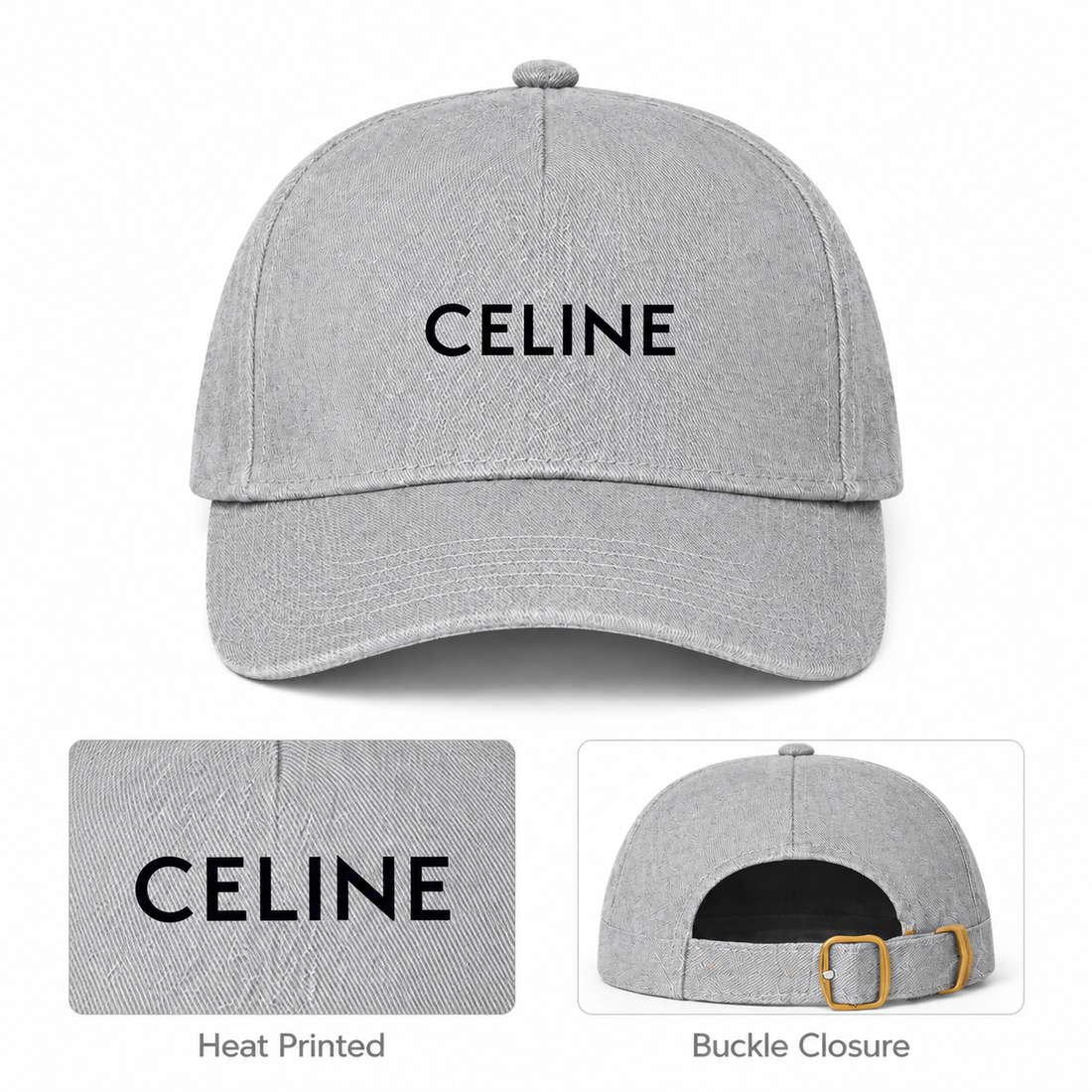 Celine Dad Baseball Cap Hat - Grey - hero
