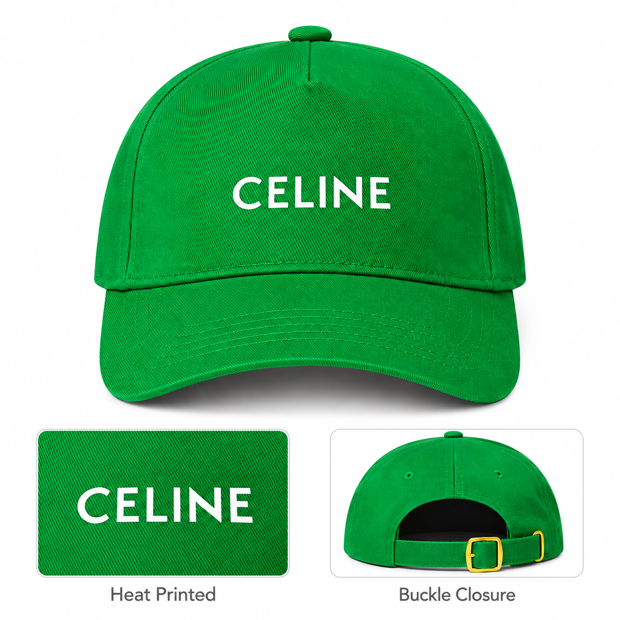 Celine Dad Baseball Cap Hat - Kelly Green - hero