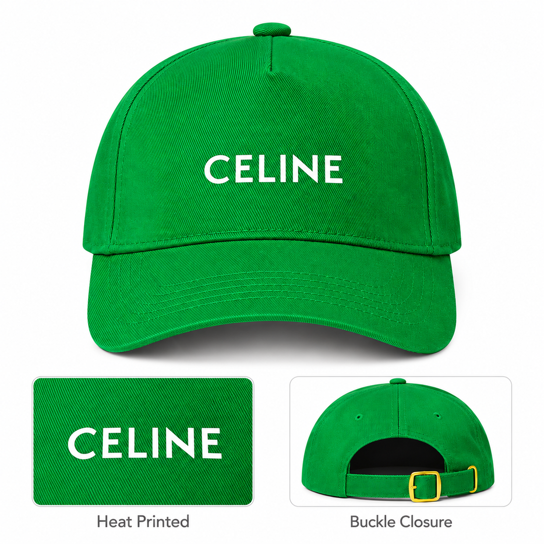 Celine Dad Baseball Cap Hat - Kelly Green - hero