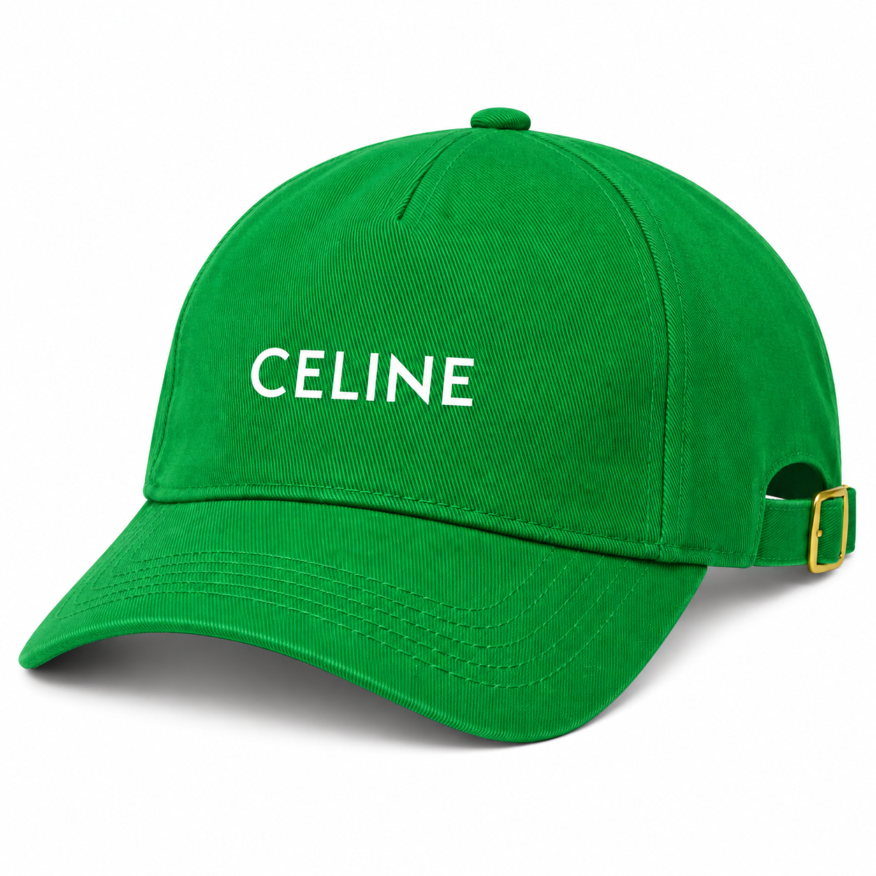 Celine Dad Baseball Cap Hat - Kelly Green - three-quarter