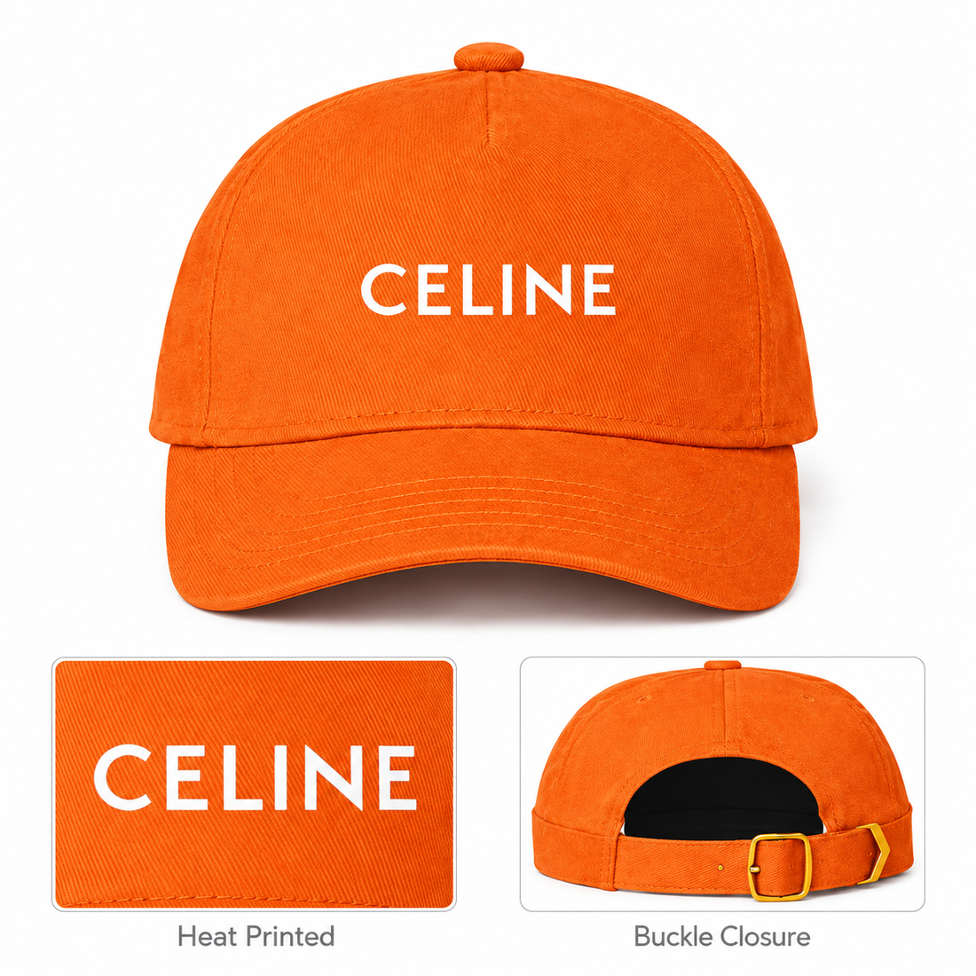 Celine Dad Baseball Cap Hat - Orange - hero