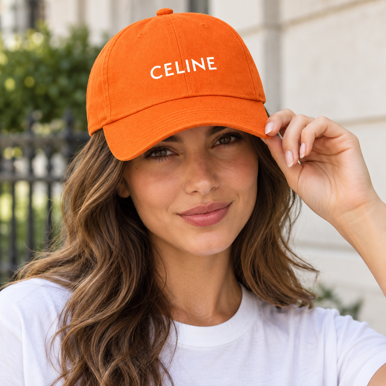 Celine Dad Baseball Cap Hat - Orange - lifestyle