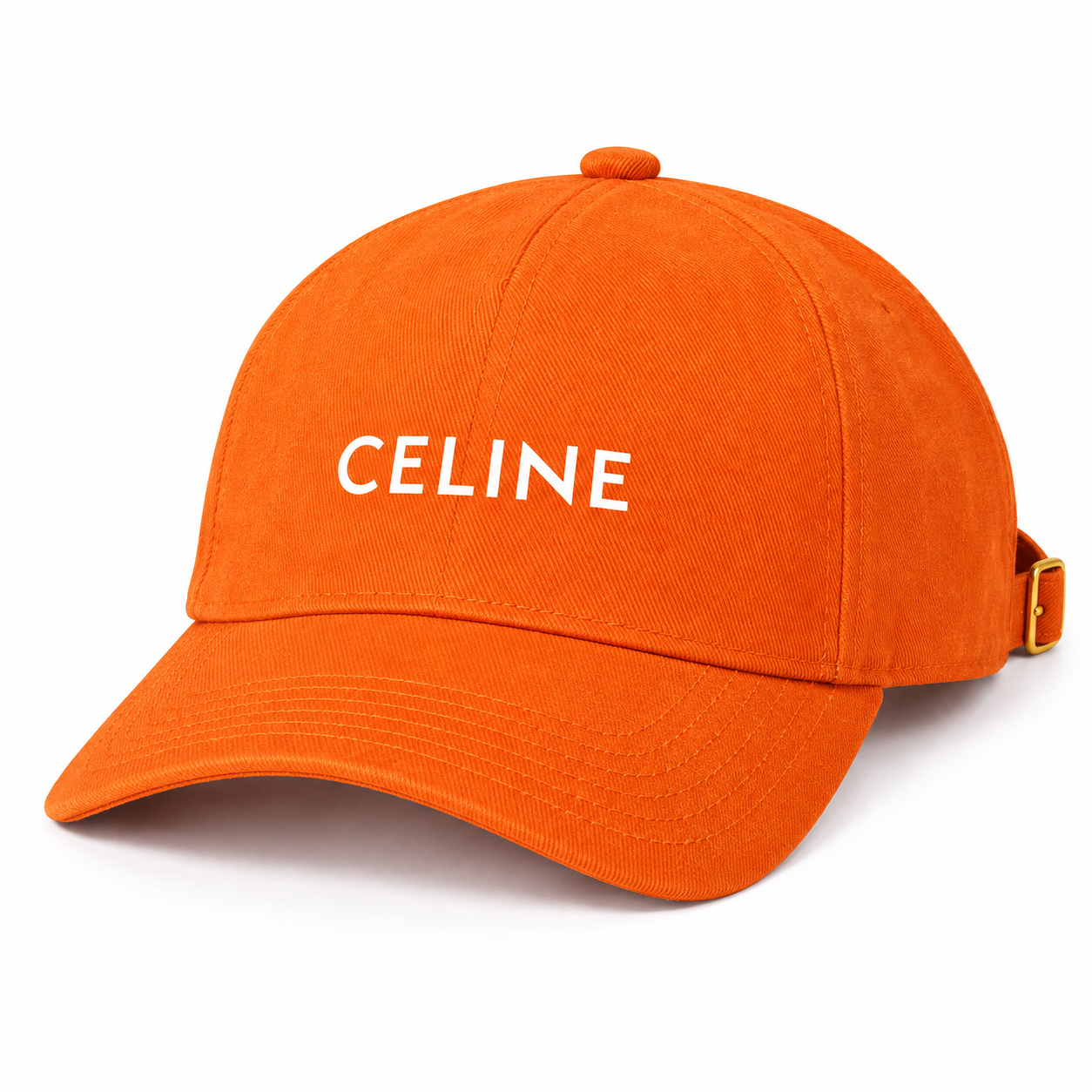 Celine Dad Baseball Cap Hat - Orange - three-quarter