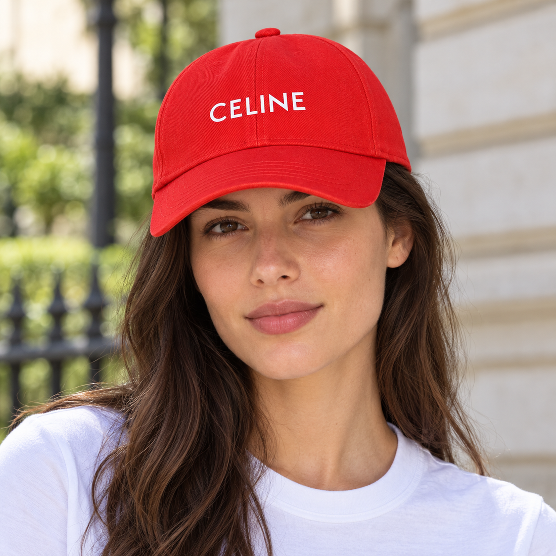 Celine Dad Baseball Cap Hat - Red - lifestyle