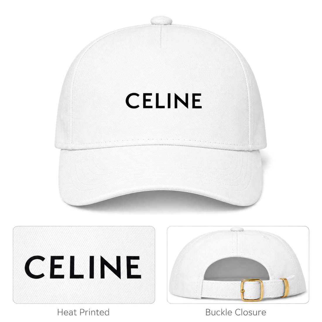 Celine Dad Baseball Cap Hat - White - hero