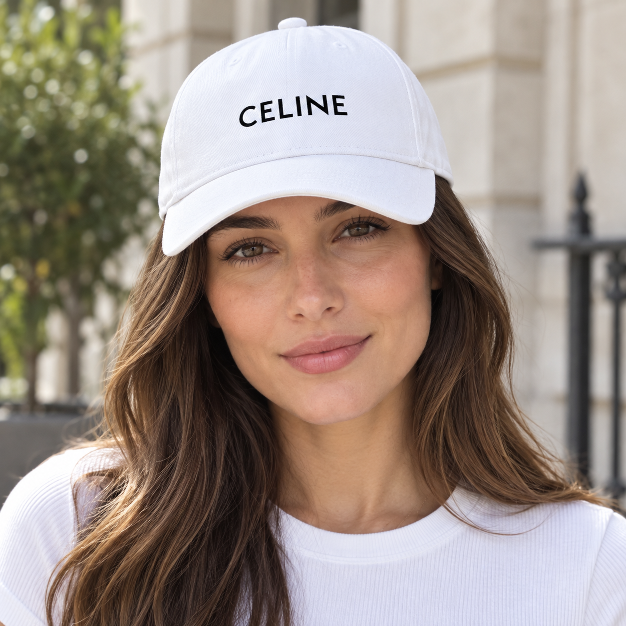 Celine Dad Baseball Cap Hat - White - lifestyle
