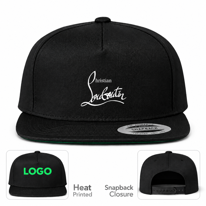 Christian Louboutin snapback in Black, main front view with product information
