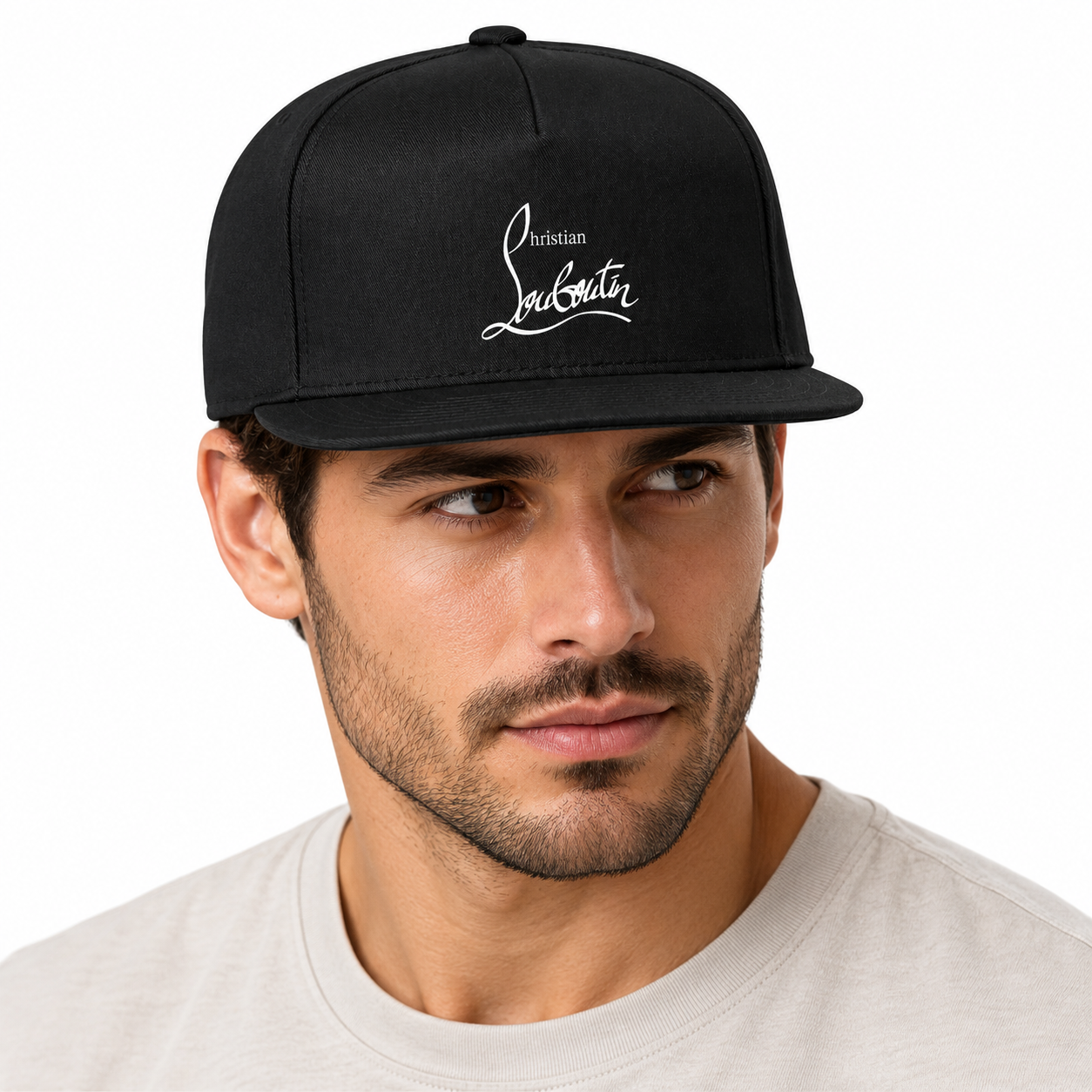 Christian Louboutin snapback in Black, model view