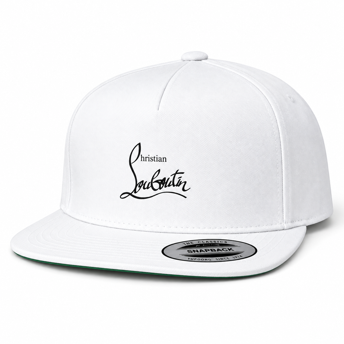 Christian Louboutin snapback in White, front angled view