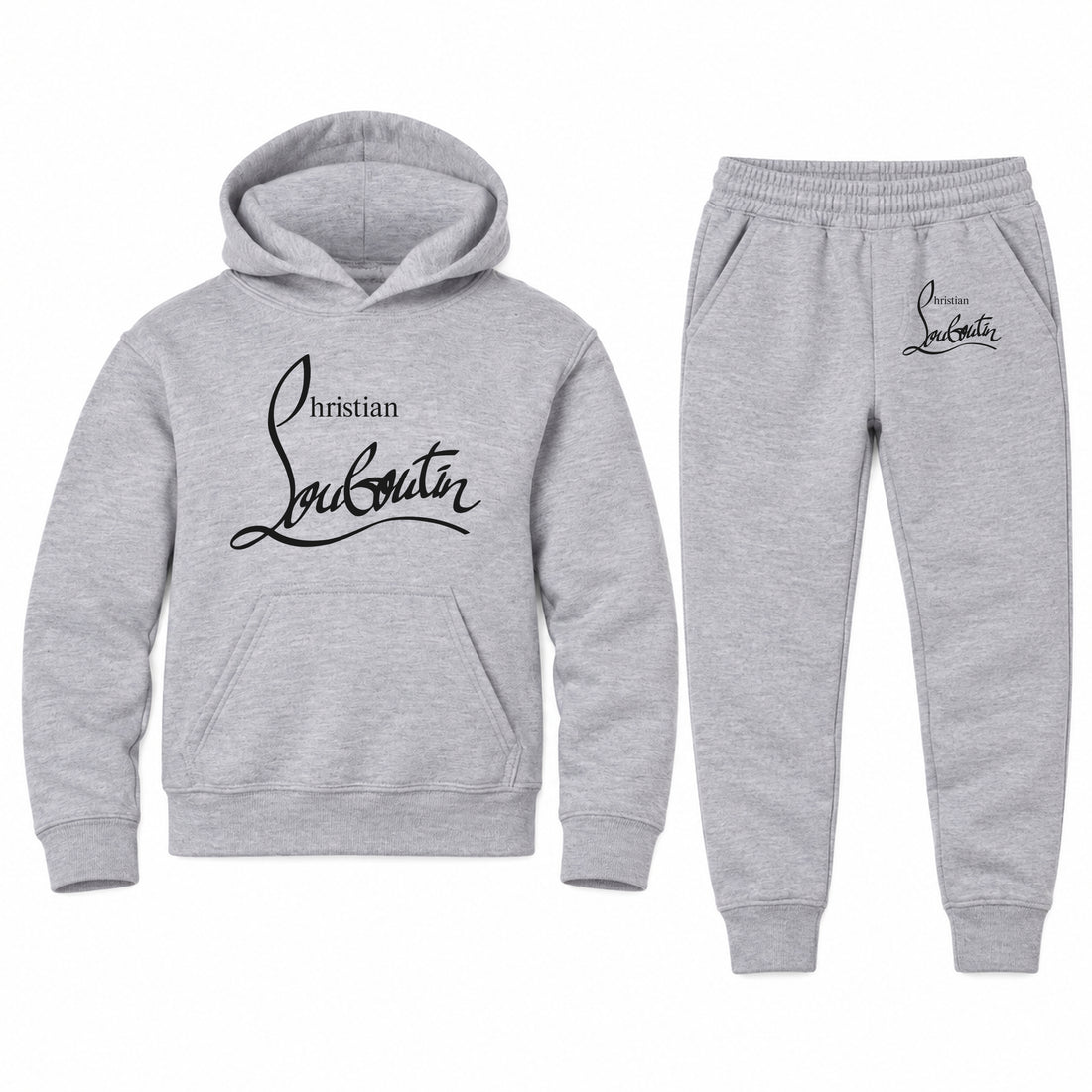 Christian Louboutin Youth Hoodie Jogger Set | Sports Grey | Youth Large, ages 10–12