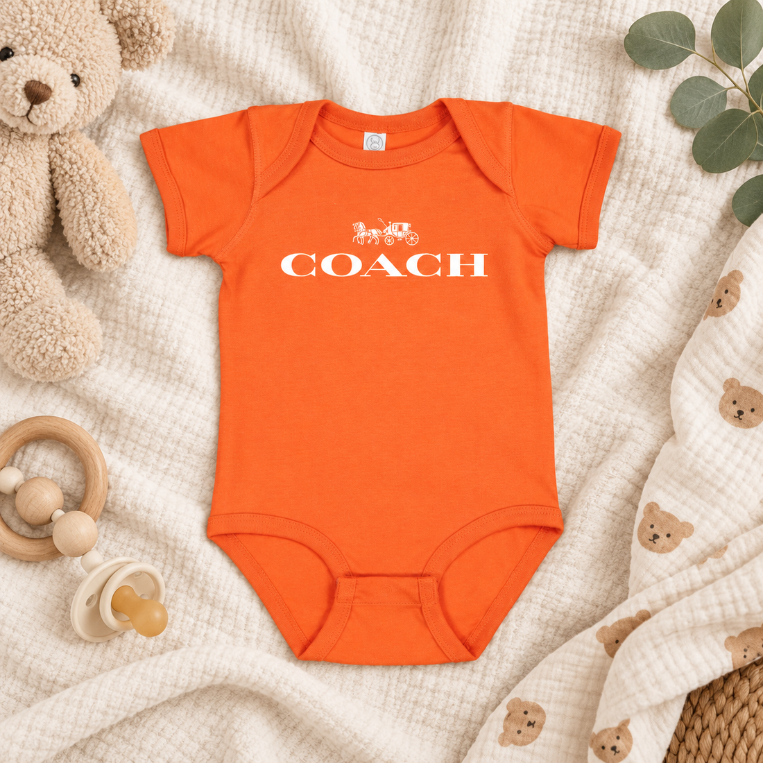 Coach Baby Romper Onesie - Orange - Image 2
