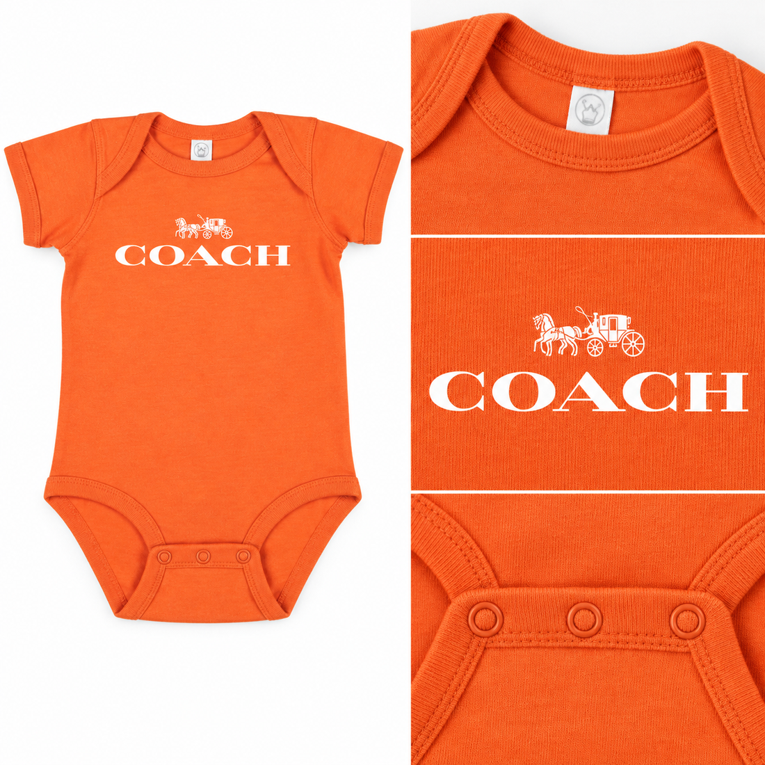 Coach Baby Romper Onesie - Orange - Image 3