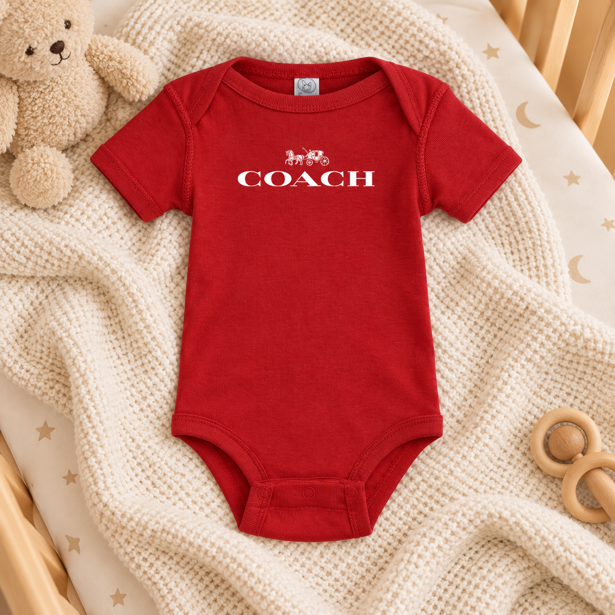 Coach Baby Romper Onesie - Red - Image 2