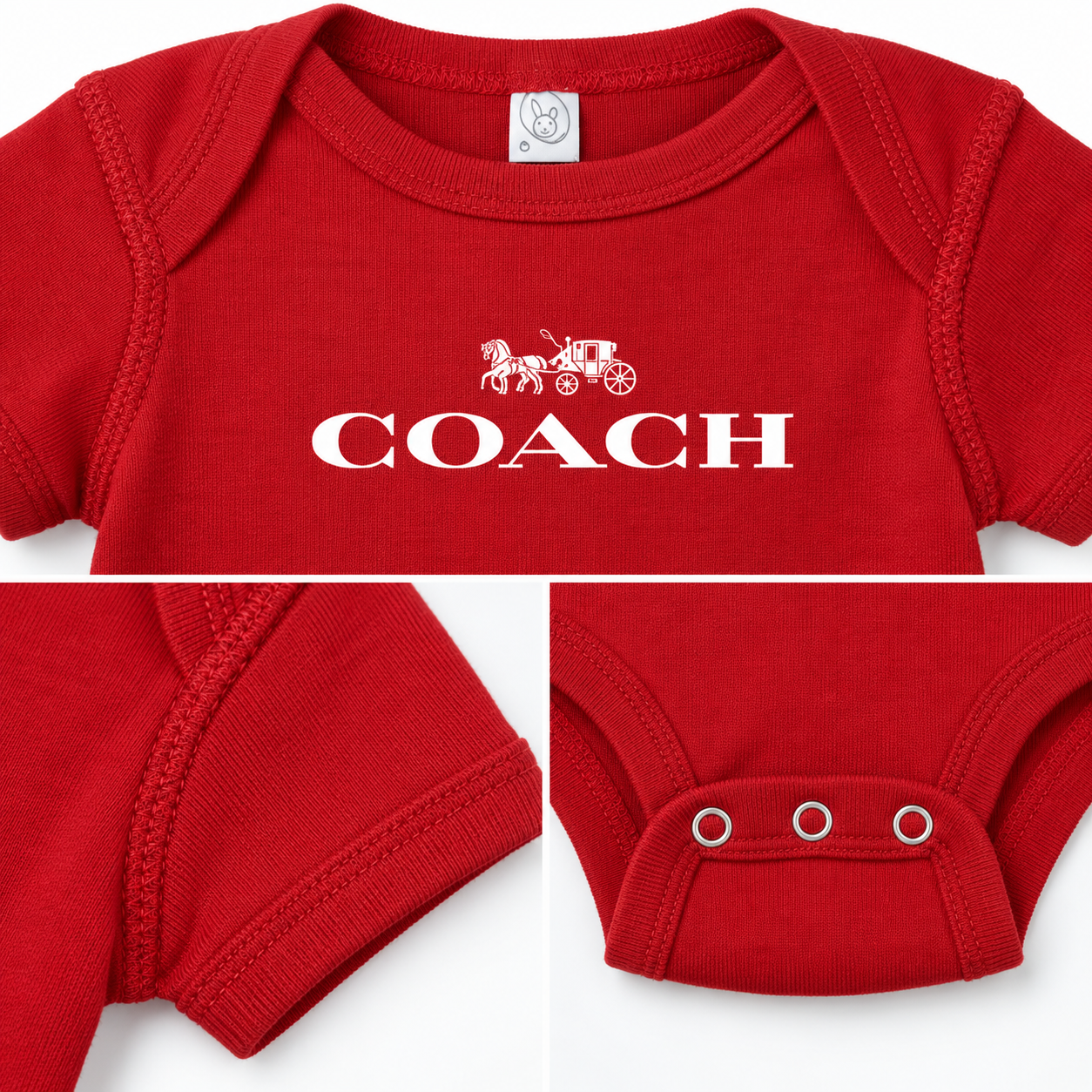 Coach Baby Romper Onesie - Red - Image 3