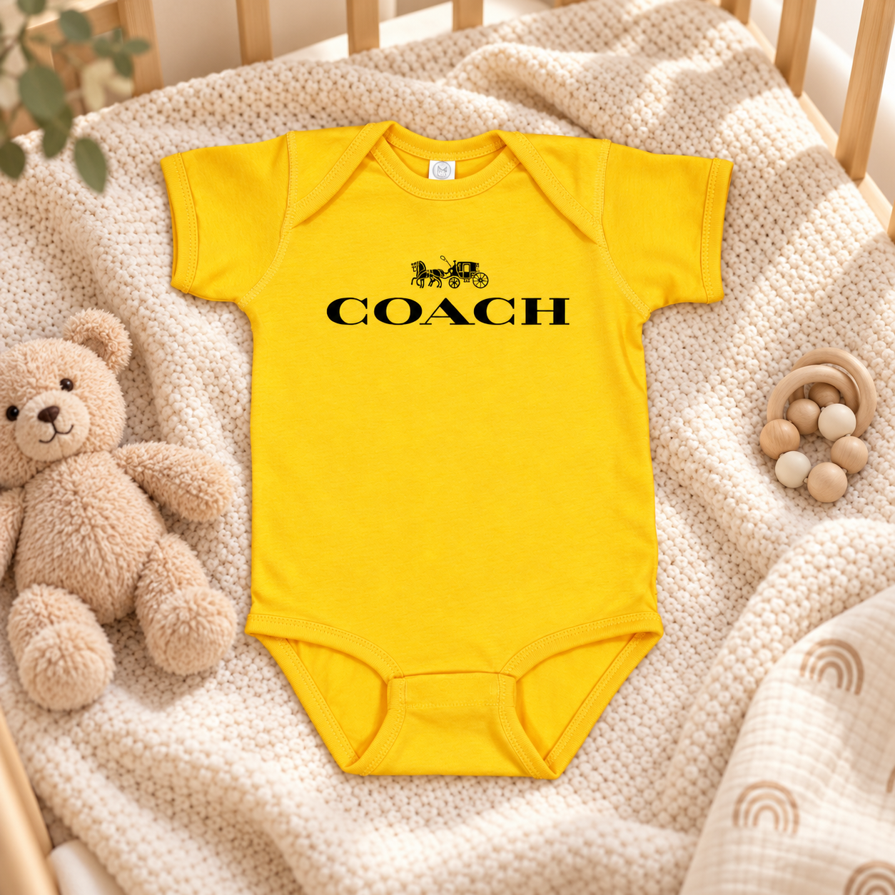Coach Baby Romper Onesie - Yellow - Image 2